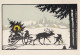 Silhouette Dwarfs Gnomes Deer Sled Christmas Tree Old Postcard - Silhouettes