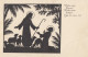 Silhouette Jesus Christ Shepherd Sheep Herd Old Postcard 1930 - Scherenschnitt - Silhouette
