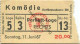 Deutschland - Berlin - Komödie - Kurfürstendamm 206 - Eintrittskarte 1967 - Tickets - Vouchers