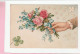 CARTE FLEUR AVEC TREFLE QUATRE FEUILLES - Blumen