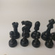 Delcampe - Vintage Chess Figures Set Carved Wooden 32 Pieces Black White Figures #5539 - Denk- Und Knobelspiele