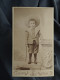 Photo CDV Lavallé à Paris  Petit Garçon Portant Un Grand Chapeau Debout Sur Un Banc CA 1895-1900 - L431 - Old (before 1900)