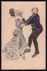 Artist Signed Reznicek Art Nouveau Dance Lady Simplicissimus V-11 Pc VK5487 - Sonstige & Ohne Zuordnung
