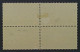1947, SCHWEIZ 484 II (SBK 277.Pf.), FEHLENDE SPEICHE Im Viererblock, 200,-€ - Usados