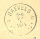 110 Op Kaart Stempel LESSINES Met Als Aankomst Sterstempel (Relais) * RAEVELS * - 1912 Pellens