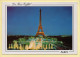 PARIS La Nuit : La Tour Eiffel Et Les Jardins Du Trocadéro (voir Scan Recto/verso) - Parigi By Night