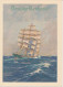 Telegram Germany 1935 Schmuckblatt Telegramme Nazi Flag Top Sailing Ship - Ocean Liner - Sun - Swastika Flag At Top RRR - Boten