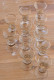 Delcampe - -11 ANCIENS VERRES à PIEDS FONDS TROMPEURS BORDS & BOULE PIEDS Dorés LIQUEUR      E - Glas & Kristal