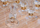 Delcampe - -11 ANCIENS VERRES à PIEDS FONDS TROMPEURS BORDS & BOULE PIEDS Dorés LIQUEUR      E - Glass & Crystal