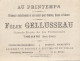 THOUARS . -  Joli Chromo Commercial Fond Doré Format 11.7cm X 8.7cm - Sonstige & Ohne Zuordnung