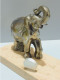 Delcampe - - SUPPORT CADRE PHOTO ART DECO ELEPHANT REGULE Argenté Sur MARBRE    E - Jugendstil / Art Déco