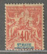 Sainte Marie De Madagascar - N°10 * (1894) 40c Rouge-orange - Unused Stamps