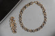 Parure Collier & Bracelet Vintage 1980-1990 Bicolore En Métal Doré Et Argenté - Necklaces/Chains