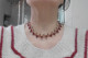 Neuf - Parure Collier & Bracelet Perles à Facettes Cristaux Rouge Grenat Mordoré - Fait Main - Collane/Catenine