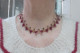 Delcampe - Neuf - Parure Collier & Bracelet Perles à Facettes Cristaux Rouge Grenat Mordoré - Fait Main - Necklaces/Chains