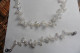 Neuf - Parure Collier & Bracelet Perles à Facettes Cristaux Blanc Irisé à Reflets Aurore Boréale - Fait Main - Colliers/Chaînes