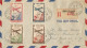 REUNION - 30 FR 60 CENT.  4 STAMP FRANKING ON REGISTERED AIR COVER FROM SAINT DENIS TO THE USA - 1945 - Storia Postale