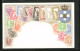 Präge-Lithographie Briefmarken Von Griechenland Verschiedener Werte, Wappen In Blau Mit Weissem Kreuz  - Briefmarken (Abbildungen)