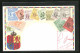 Lithographie Briefmarken Von Mauritius Verschiedener Werte, Wappen Mit Krone, Landkarte Der Insel  - Briefmarken (Abbildungen)