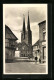 AK Burg B. Magdeburg, Strassenpartie Mit Nikolai-Kirche  - Magdeburg