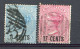 MAURICE : Yv. N° 49,51 SB N° 85,87 Fil CC  (o)  8c S 2p, 17c S 4p  Cote 5,5 Euro BE  2 Scans - Mauritius (...-1967)