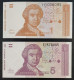 Croatia Croatie Kroatien - 1991 - 1 + 5 Dinara - P16a + P17a - UNC - Croacia