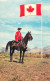 Royal Canadian Mounted Police In Uniform With National Flag - Politie-Rijkswacht