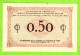 FRANCE / CHAMBRE De COMMERCE De PARIS / 50 CENT. / 10 MARS 1920 / N° 019,905 / SERIE J 35 / 1 TACHE - Handelskammer