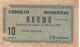 CRBL0200 BILLETE LOCAL ELCHE 10 CTS 1937 - Andere & Zonder Classificatie