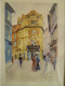 Aquarelle Signée Gareck - Rue Karlova Vieille Ville De Prague En 1899 - République Tchèque - Acuarelas