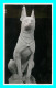 A731 / 495 Chien En Calcaire Traces De La Polychromie Primitive - Sculptures