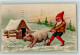 10549504 - Neujahr Schwein AK - Fairy Tales, Popular Stories & Legends