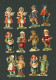 12 Chromos Découpis  Petits Personnages  6 X 2,5 Cm - Andere & Zonder Classificatie