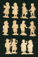 12 Chromos Découpis  Petits Personnages  6 X 2,5 Cm - Other & Unclassified