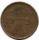 1 REICHSPFENNIG 1928 A ALLEMAGNE Pièce GERMANY #DB780.F.A - 1 Renten- & 1 Reichspfennig
