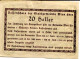 20 HELLER 1920 Stadt Wien Österreich Notgeld Papiergeld Banknote #PL570 - [11] Local Banknote Issues