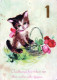 GATTO KITTY Animale Vintage Cartolina CPSM #PBQ865.IT - Chats