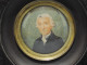 -PORTRAIT MINIATURE HOMME XVIII Signé A.G 1797  Sous Verre Tour Bronze Ciselé    E - Other & Unclassified