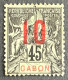 FRAGA0073U1 - Mythology - Surcharged 10 C Over 45 C Used Stamp - Gabon - 1912 - Gebraucht