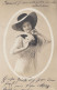 B01. Vintage Postcard. Young Lady In A Large Straw Hat. - Donne
