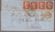 LETTRE Affranchie Avec 4 One Penny Rouge. - Storia Postale