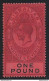 1912-24 GIBILTERRA, Effige Di Giorgio V , N° 72 , 1£ Rossa , MNH**  Firmato Bo - Gibraltar