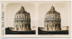 Photo Stéréoscopique 7,2x7,5cm Carte 17,2x8,9cm Vues D'Italie S. 114 - 525 PISE. Le Baptistère* - Stereoscopio