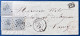 LETTRE N°17 X3 10c Gris Oblitérés GC 16 + Dateur De ARLON + Entrée N°659 Rouge " BELG.AMB.FORBACH / A " Pour NANCY - 1865-1866 Linksprofil