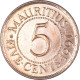 Monnaie, Maurice, 5 Cents, 1991 - Maurice