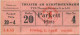 Deutschland - Berlin - Theater Am Kurfürstendamm - Eintrittskarte 1955 - Tickets D'entrée