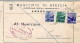 1949-piego Comunale Affrancato 50c.+L.1+L.6 Democratica E Rispedizione Da Munici - Frankeermachines (EMA)