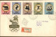 1960-Ungheria Hungary Magyar Due Fdc Raccomandate S.11v." Olimpiadi Di Roma" - FDC