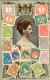 1910circa-Olanda Cartolina Con Effigie Regina Guglielmina+ Francobolli Dell'epoc - Andere & Zonder Classificatie