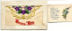 CPA Brodée Ecrite 1919 * BONNE FÊTE Fleurs Violettes Faisant Pochette Avec Petite Carte * En L'état Déchirures / Accrocs - Brodées